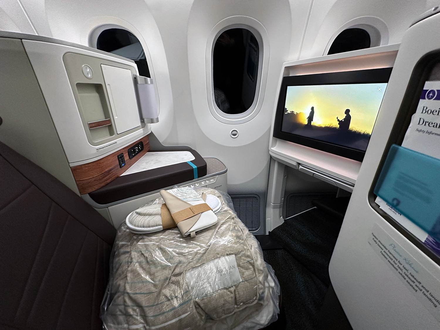 The author's picture of the Business Class suite.